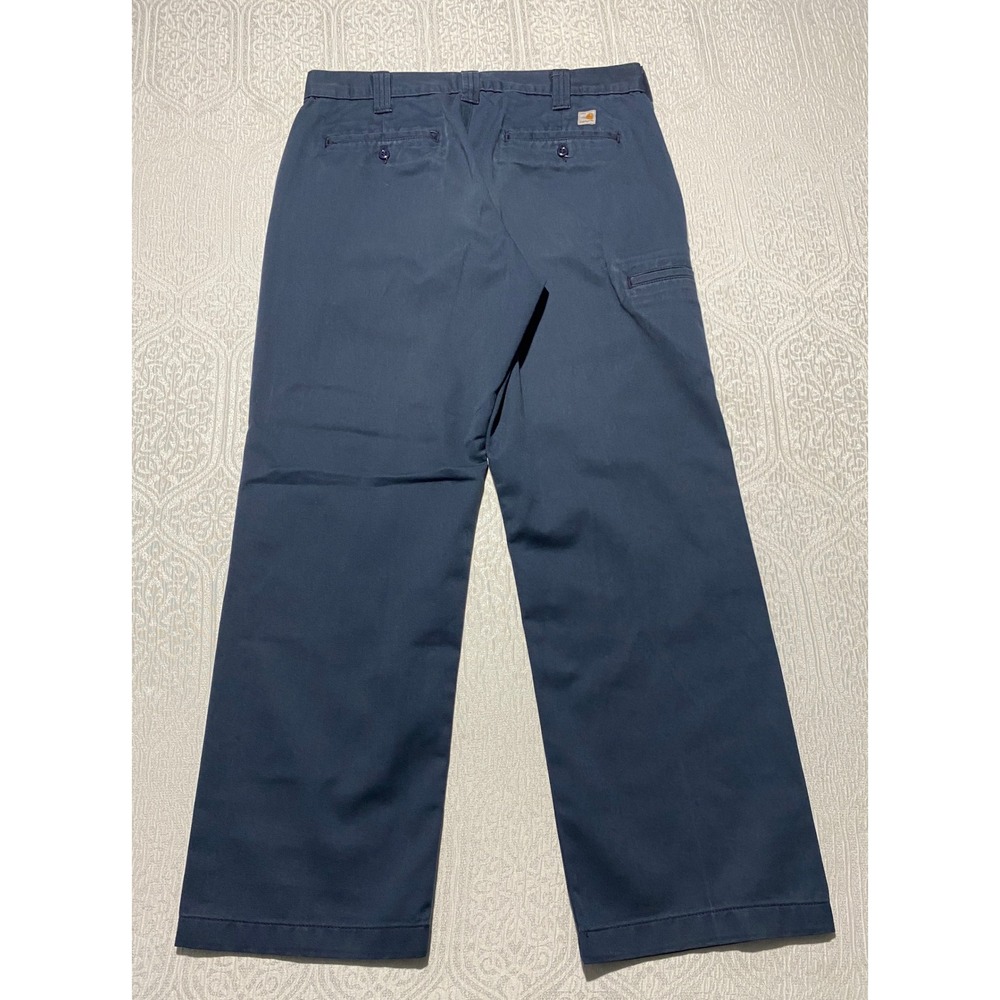 Carhartt Mens Double Knee Work Pants Navy Blue Relaxed Fit Carpenter 32x29